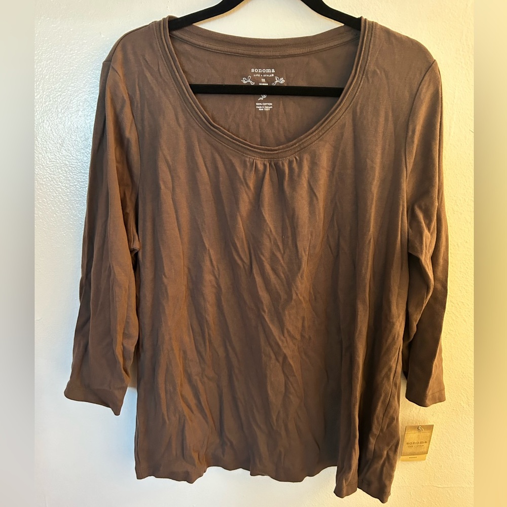 NWT Women’s Sonoma Shirt 3/4 sleeve. Size 1X